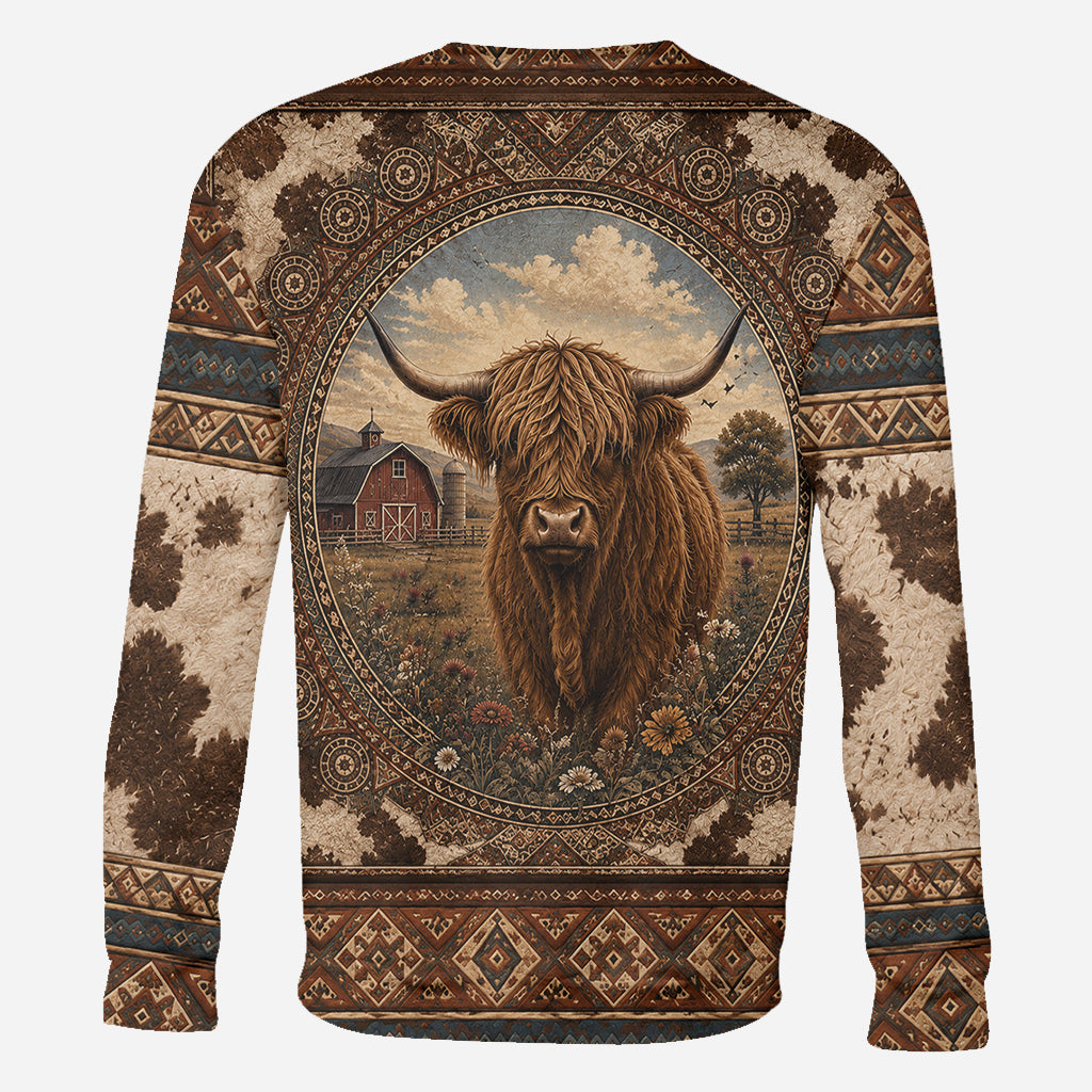 Highland Cow Farm - Personalisierte Highland Cow All Over Shirt
