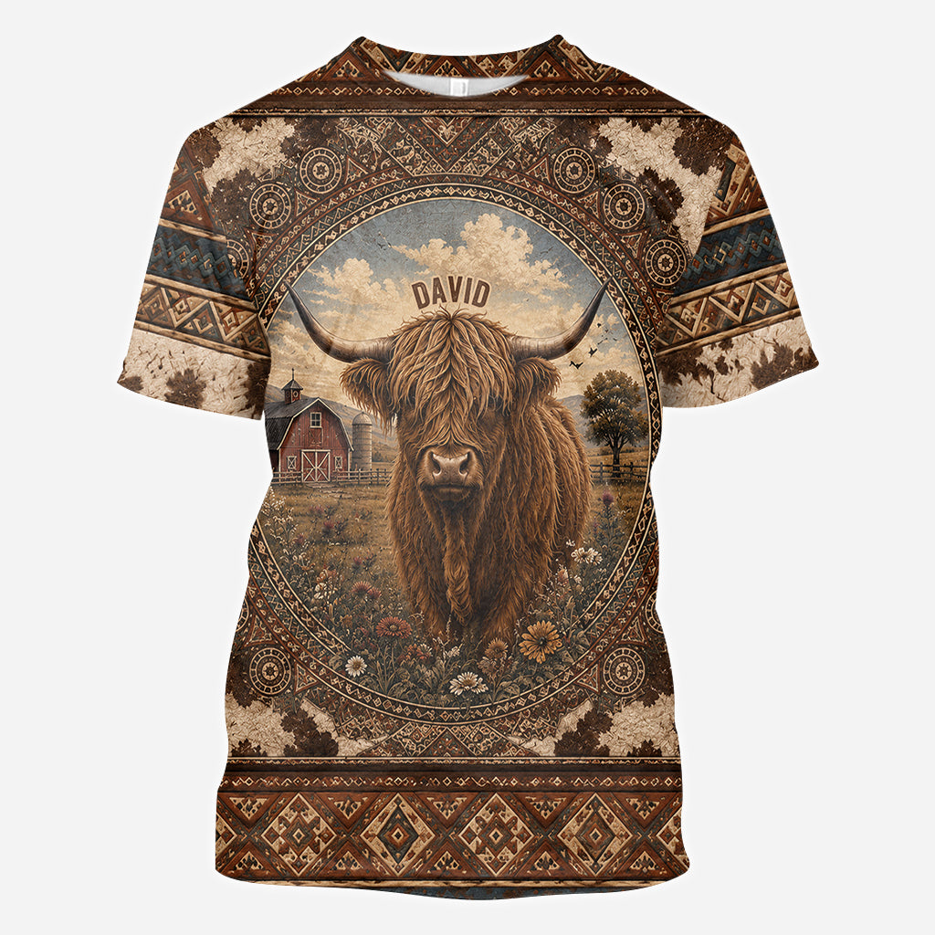 Highland Cow Farm - Personalisierte Highland Cow All Over Shirt