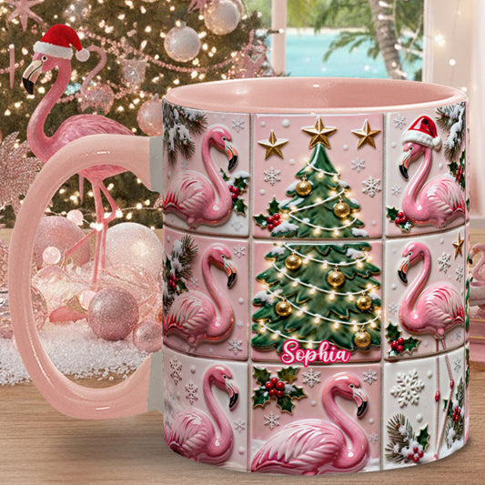 Mug personnalisé « Love Flamingo » avec motif flamant rose