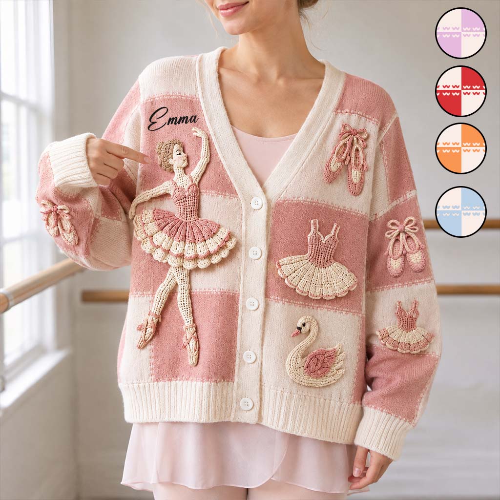 Love Ballet - Personalized Ballet Cardigan Sweater
