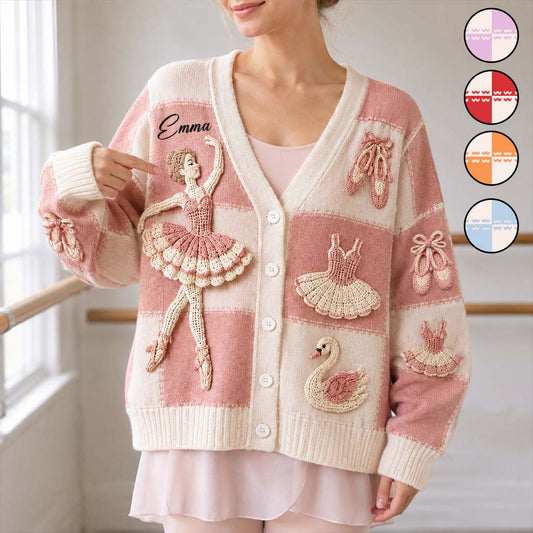 Love Ballet - Personalized Ballet Cardigan Sweater