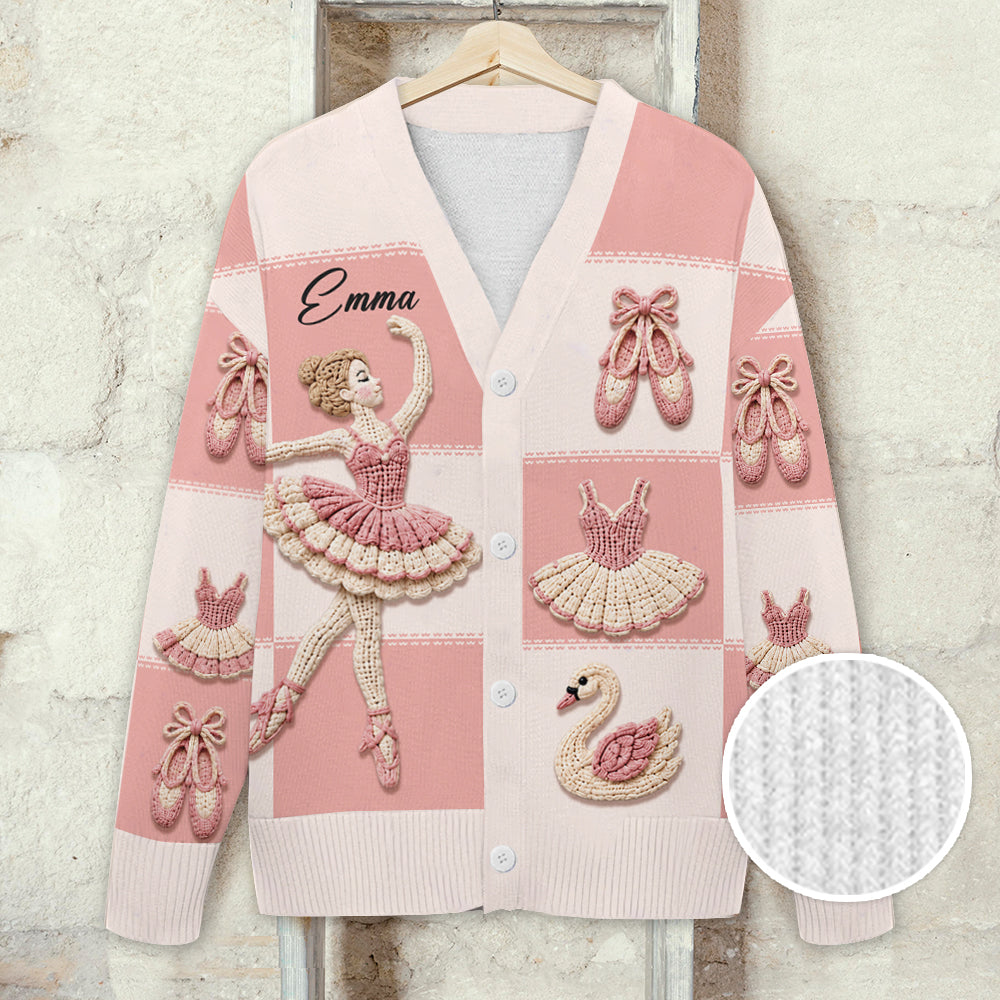 Love Ballet - Personalized Ballet Cardigan Sweater