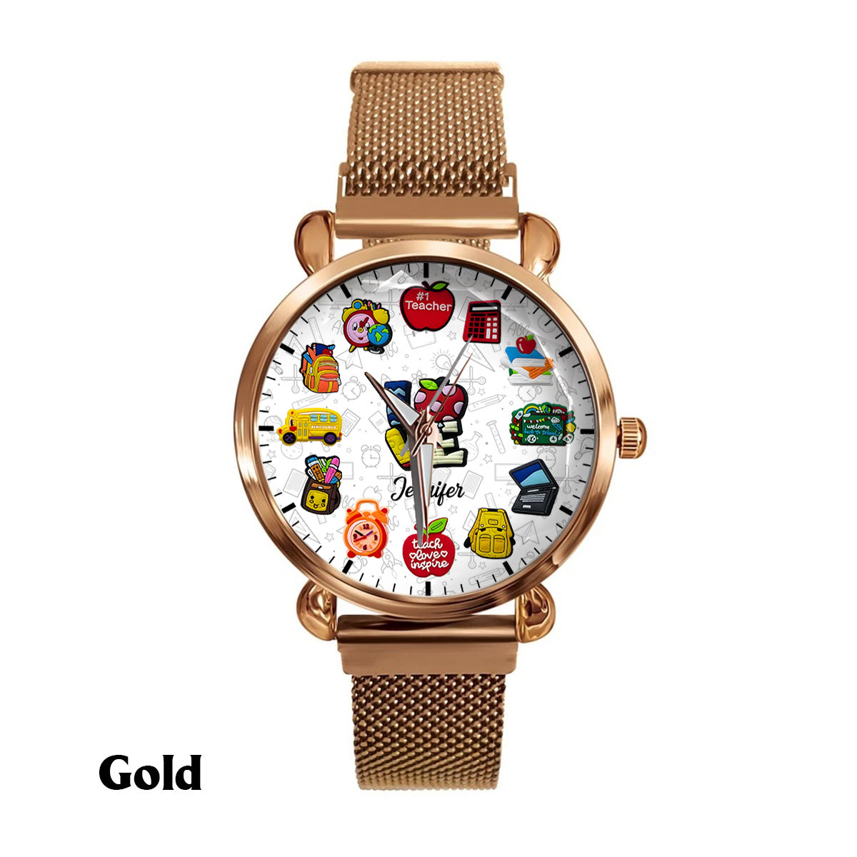 Montre personnalisée pour enseignantes passionnées - Montre-bracelet pour enseignantes