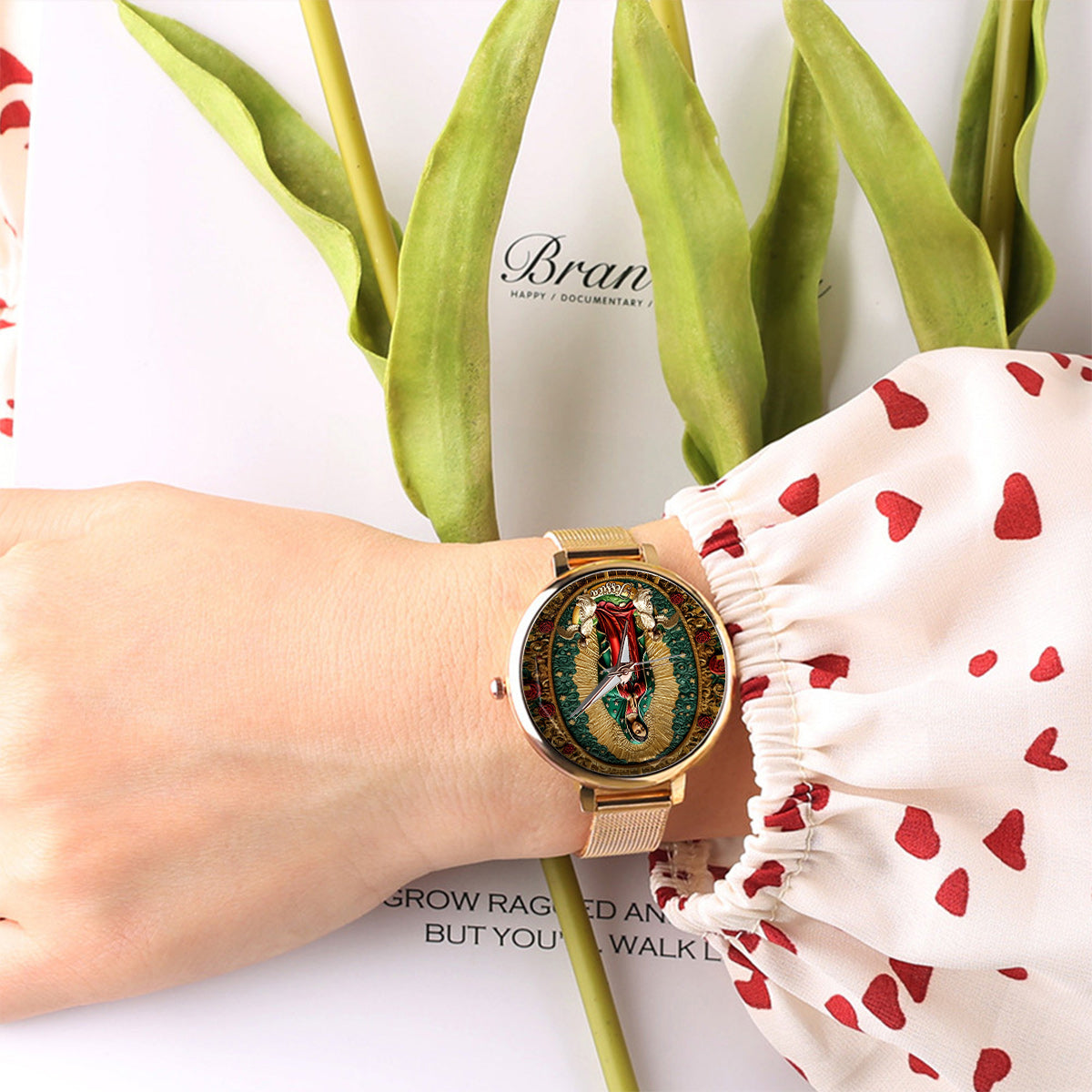 Notre-Dame de Guadalupe - Montre-bracelet chrétienne personnalisée pour femme