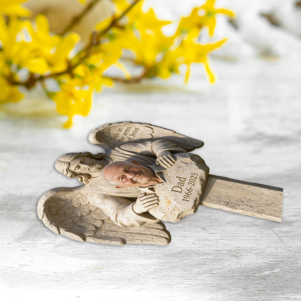 Safe In The Arms Of Jesus - Personalized Memorial Acrylic Garden Sign/ Acrylic Plaque Sign