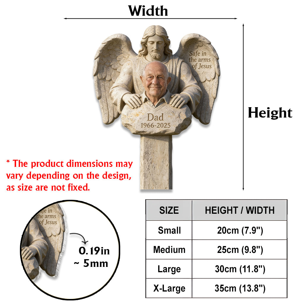 Safe In The Arms Of Jesus - Personalized Memorial Acrylic Garden Sign/ Acrylic Plaque Sign