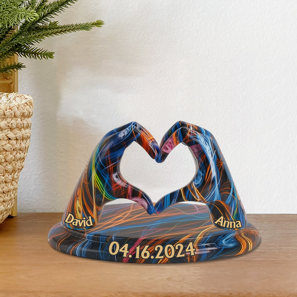 Anniversary Couple Love - Personalized Couple Custom Shaped Acrylic Plaque