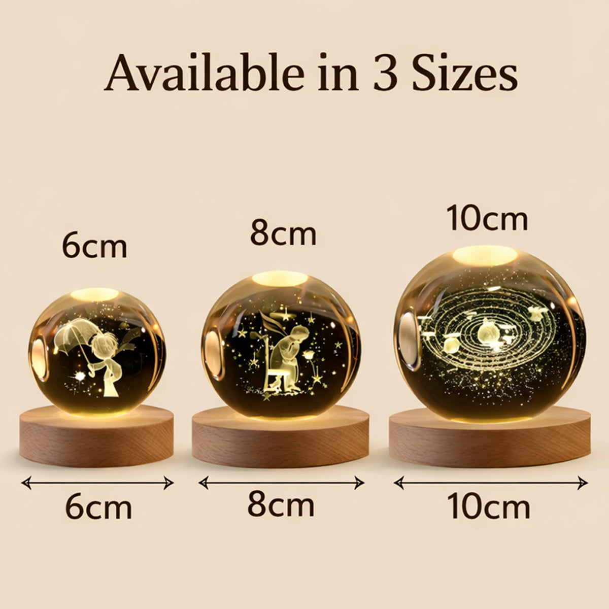 Memorial Gift, Forever In My Heart - Personalized Memorial Crystal Ball Night Light