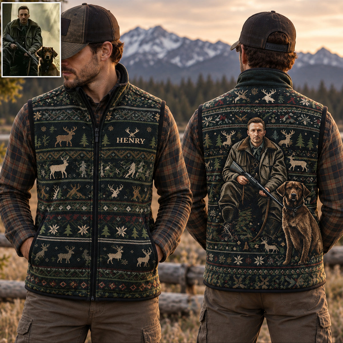 Born To Hunt - Personalized Hunting Flannel Fleece Vest