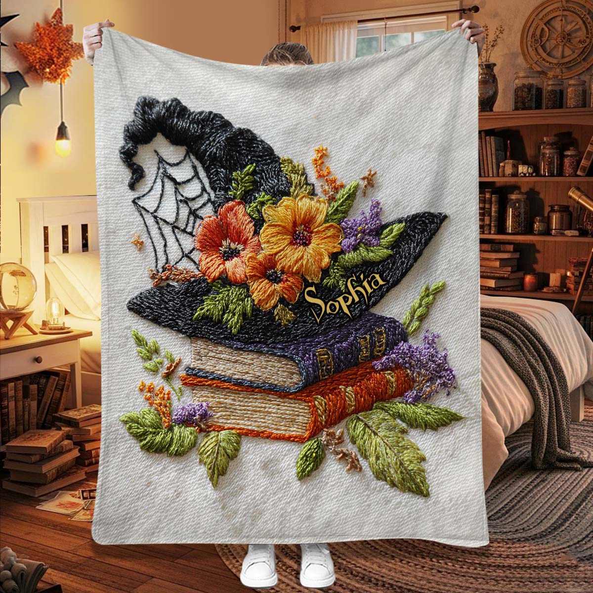 Beautiful Witch Hat - Personalized Witch Blanket