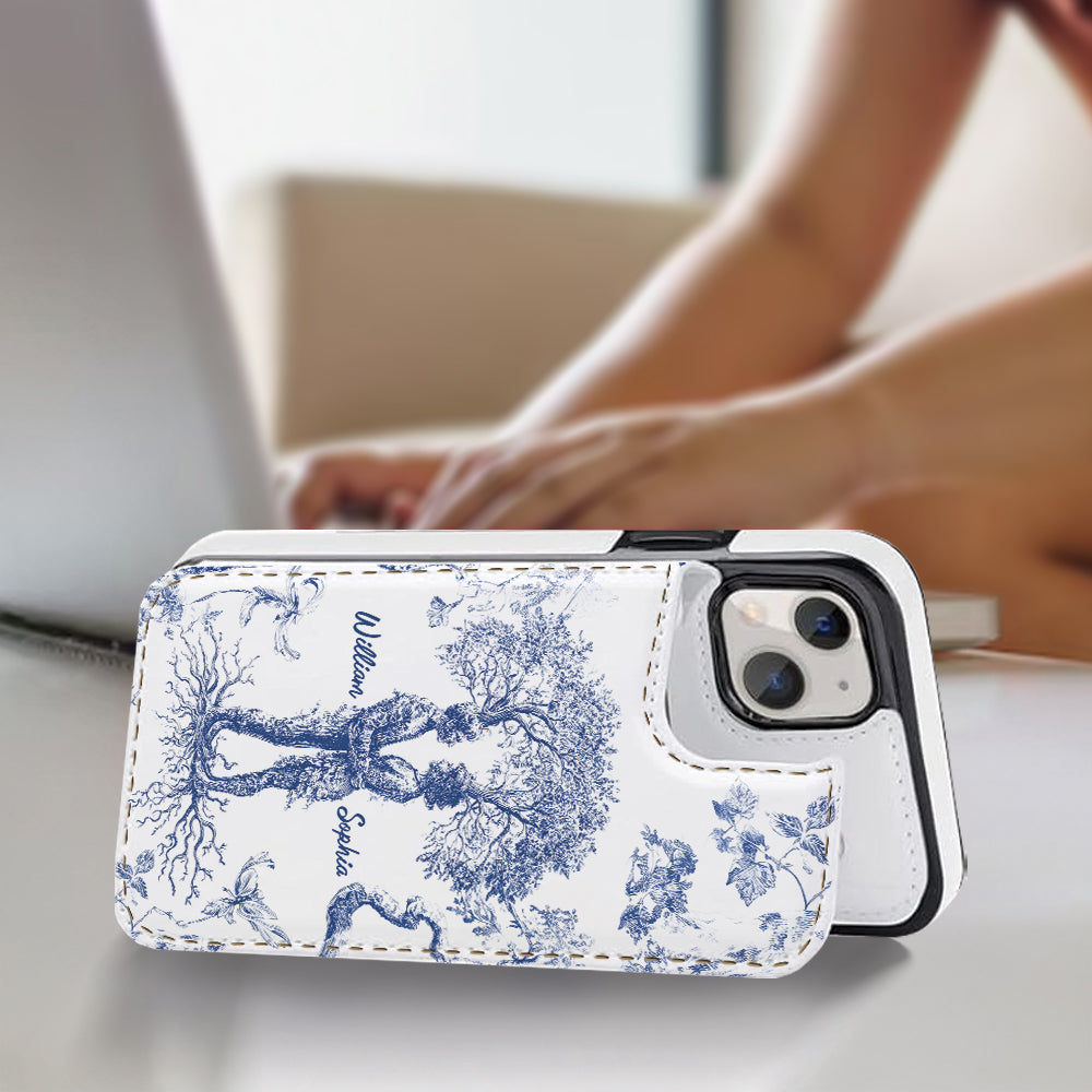 Anniversary Gift Toile De Jouy Style You & Me We Got This - Personalized Couple Foldable Wallet Phone Case
