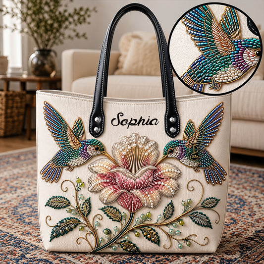 Liebe Kolibri - Personalisierte Kolibri Leder Tasche