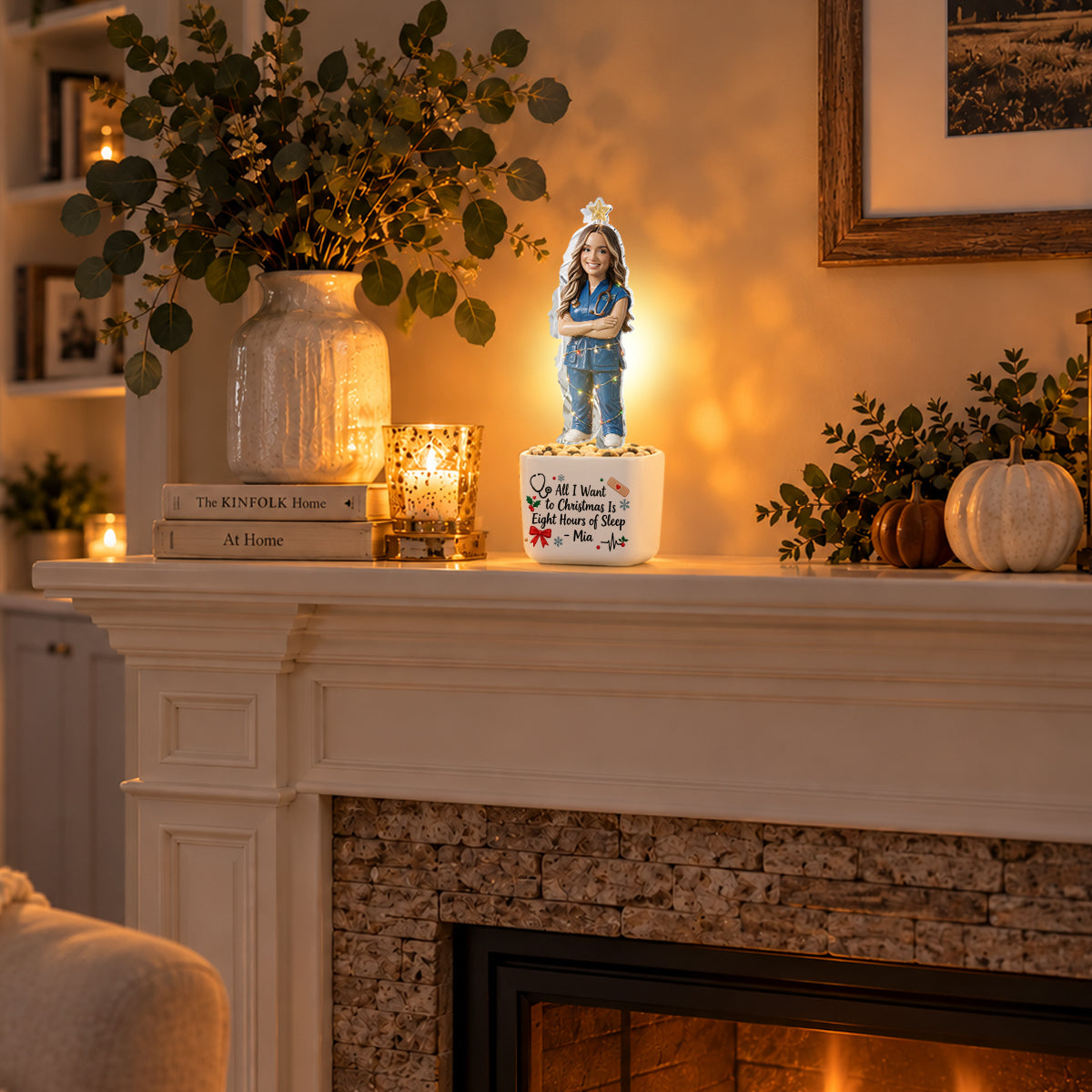 Merry Little Shift Change - Personalized Nurse LED Light Ceramic Pot