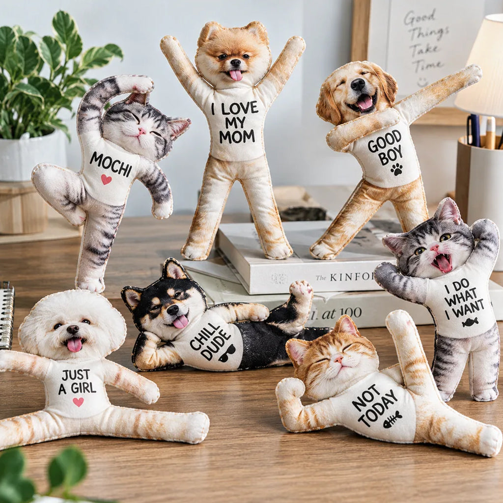 Funny Doll From Any Photo - Personalized Dog Posable Plush Doll