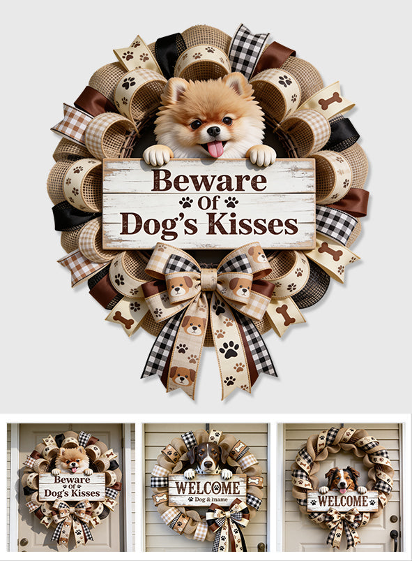 Custom Pet Wreath-Liked Design From Any Photo - Personalized Dog Custom Shaped Wood Sign