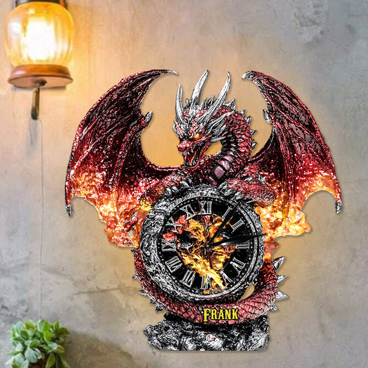 The Magic Of Dragon - Personalized Dragon LED Light Wall Clock