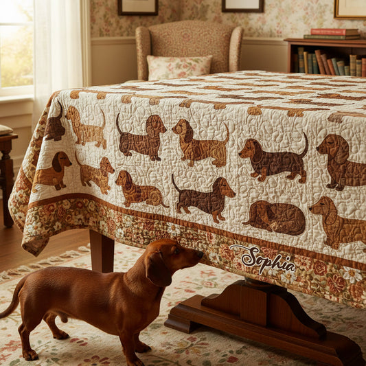 Nappe personnalisée « J’adore les teckels »