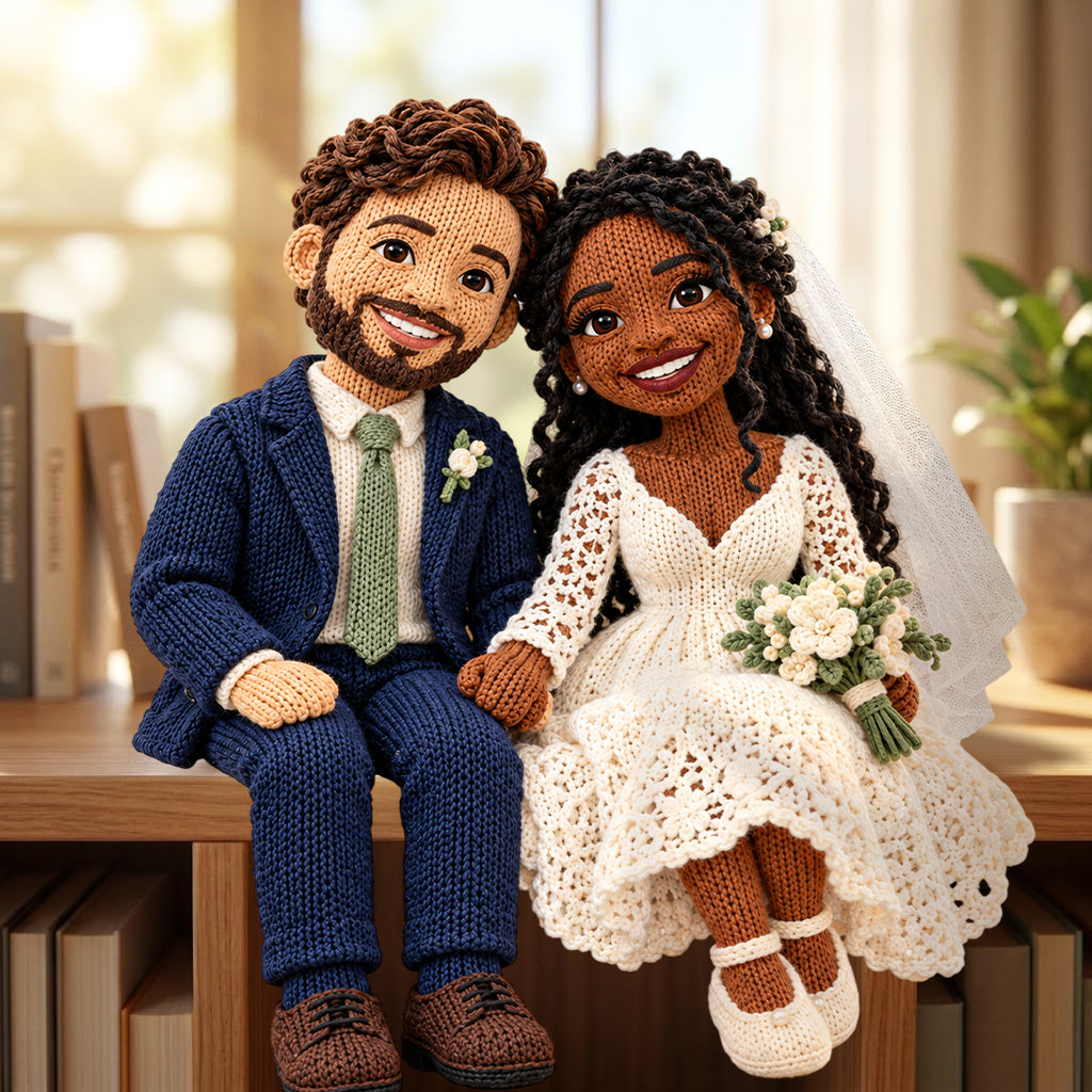 Custom From Any Photo - Personalized Couple Posable Plush Doll