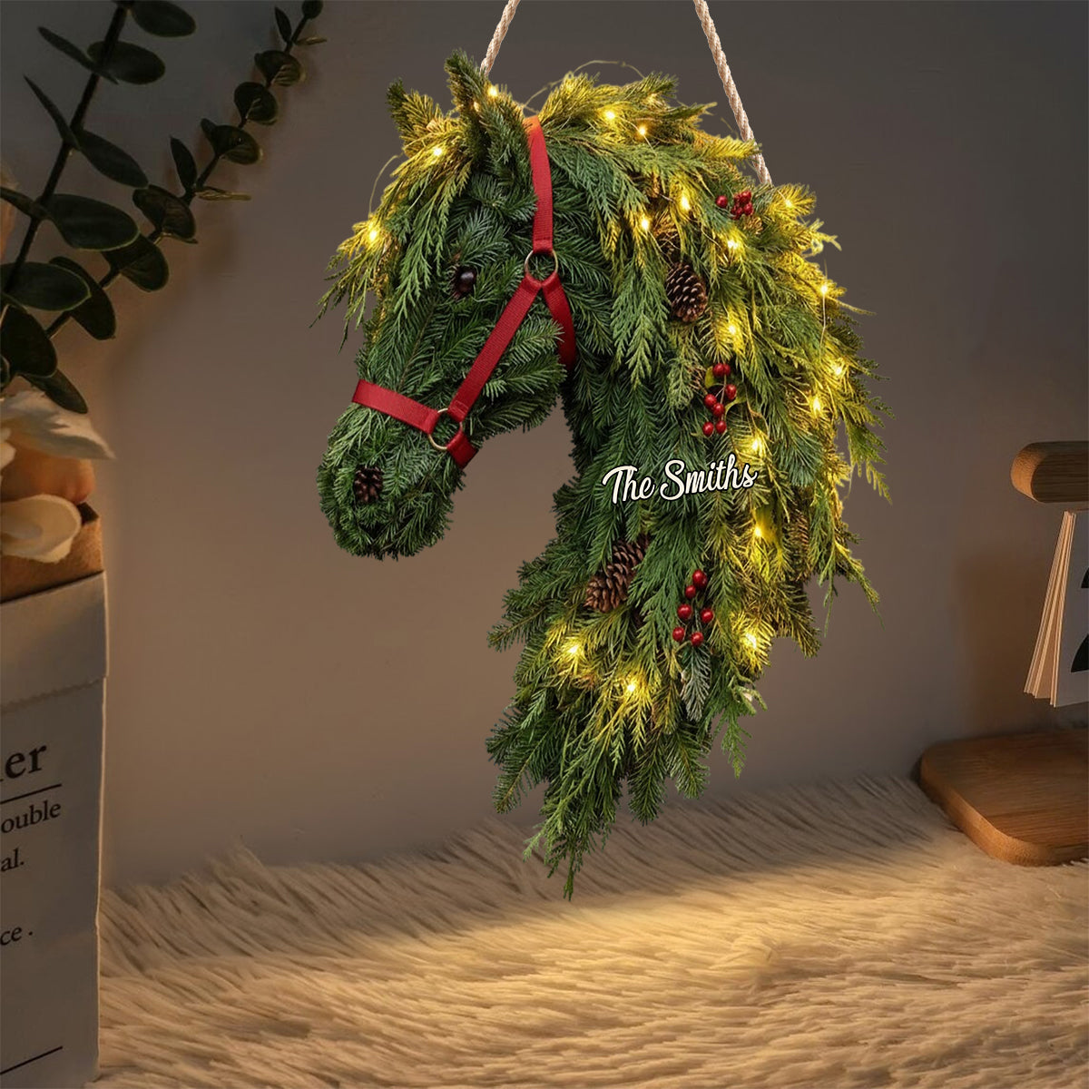 Couronne de chevaux - Panneau lumineux LED personnalisé en acrylique représentant un cheval