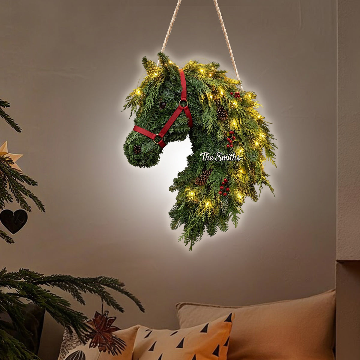 Couronne de chevaux - Panneau lumineux LED personnalisé en acrylique représentant un cheval