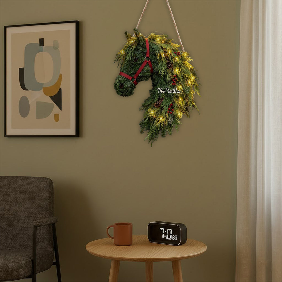 Couronne de chevaux - Panneau lumineux LED personnalisé en acrylique représentant un cheval