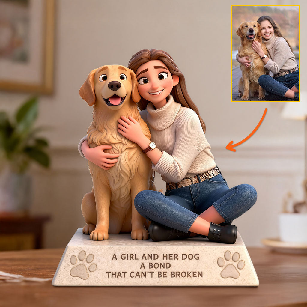 Plaque acrylique personnalisée représentant un chien (fille/garçon) et son/ses chien(s), à partir de n'importe quelle photo
