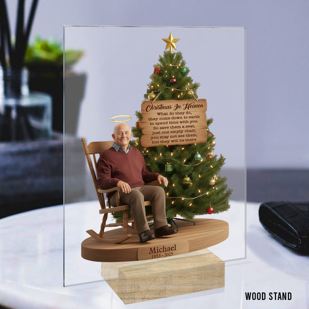 Christmas In Heaven - Personalized Memorial Transparent Acrylic Plaque