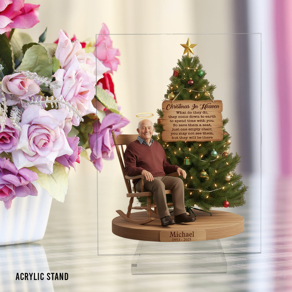 Christmas In Heaven - Personalized Memorial Transparent Acrylic Plaque