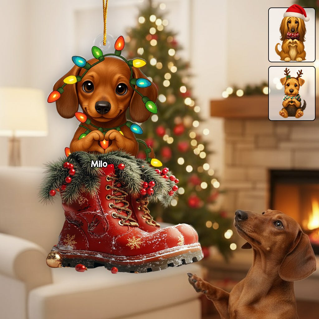 Weihnachtsstiefel für Hunde – personalisierter Hunde-Weihnachtsschmuck in individueller Form