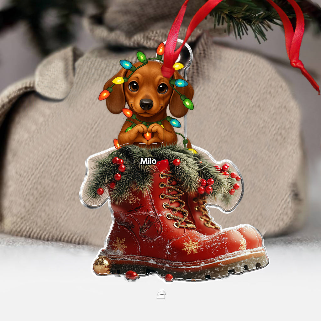Weihnachtsstiefel für Hunde – personalisierter Hunde-Weihnachtsschmuck in individueller Form