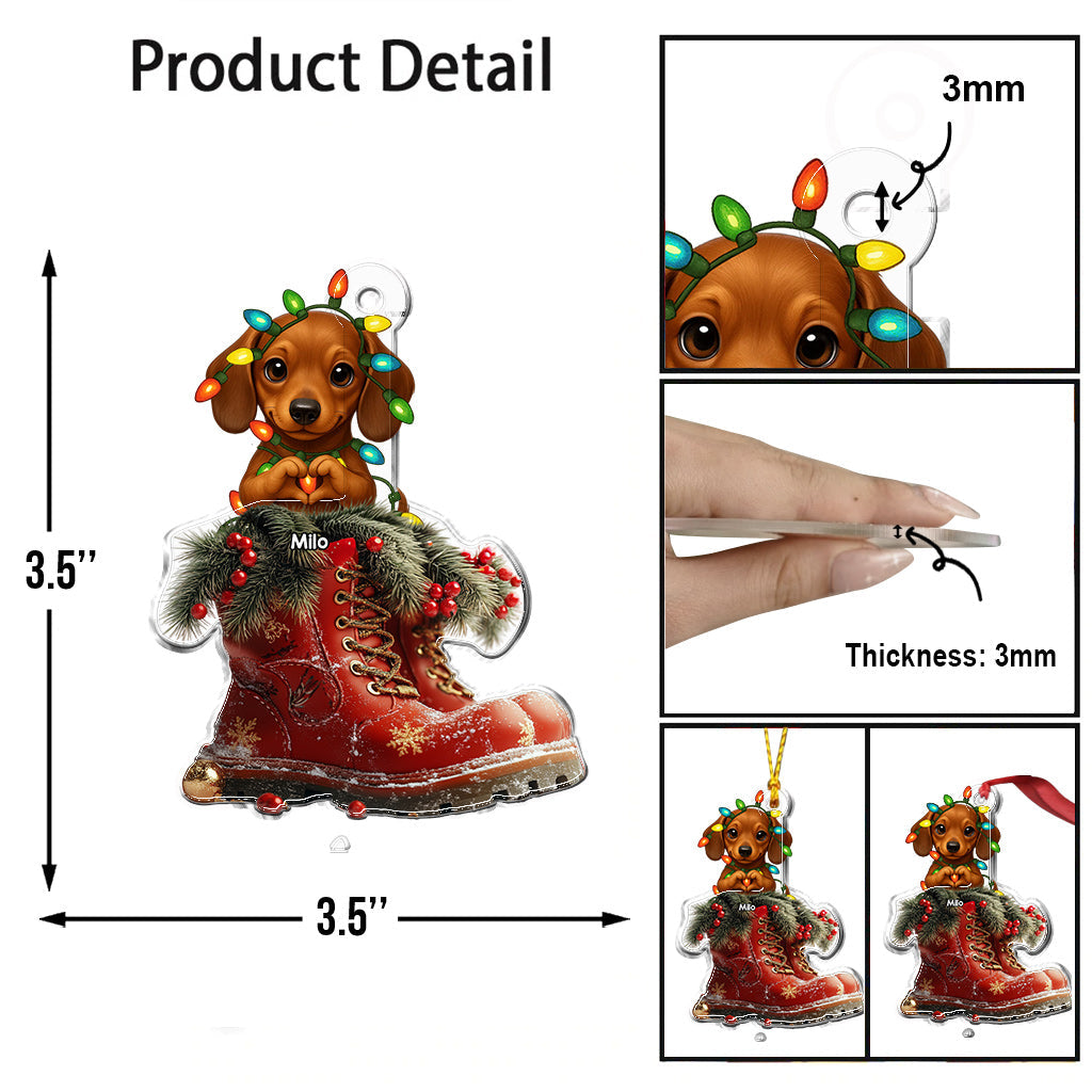 Weihnachtsstiefel für Hunde – personalisierter Hunde-Weihnachtsschmuck in individueller Form