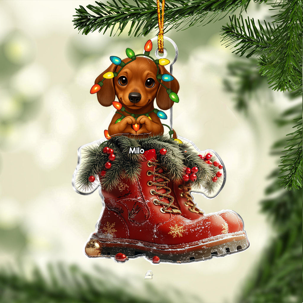 Weihnachtsstiefel für Hunde – personalisierter Hunde-Weihnachtsschmuck in individueller Form