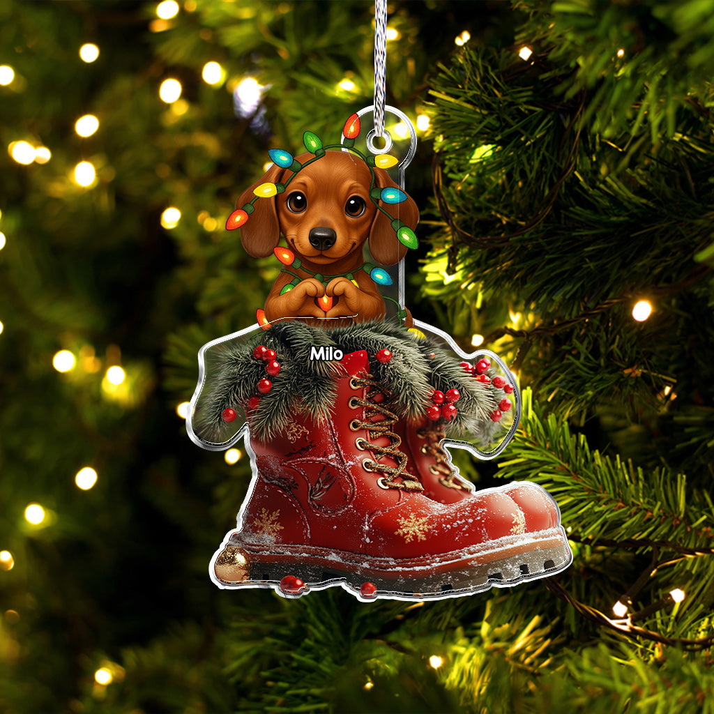 Weihnachtsstiefel für Hunde – personalisierter Hunde-Weihnachtsschmuck in individueller Form