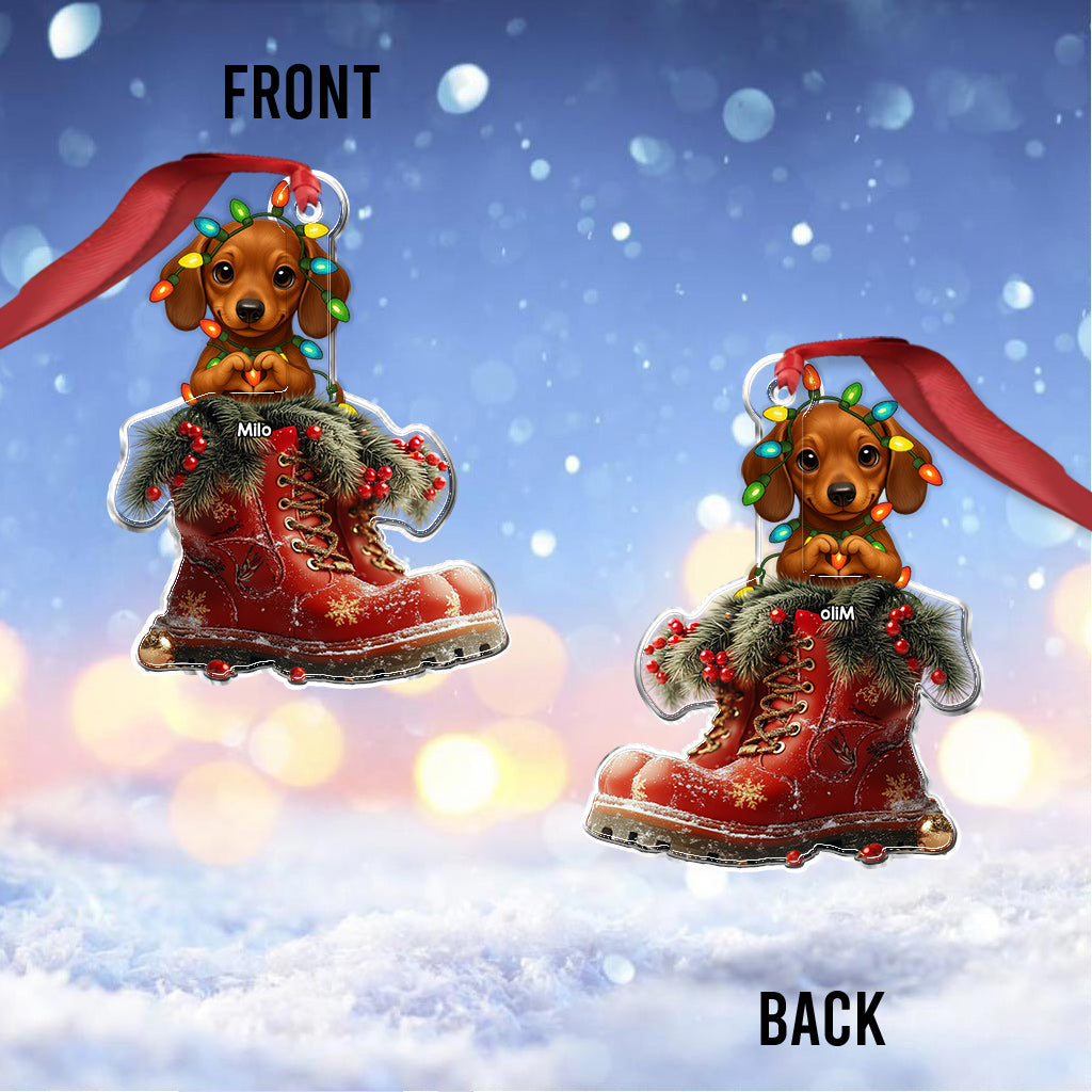 Weihnachtsstiefel für Hunde – personalisierter Hunde-Weihnachtsschmuck in individueller Form