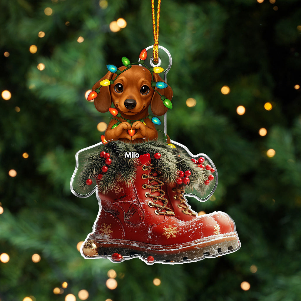Weihnachtsstiefel für Hunde – personalisierter Hunde-Weihnachtsschmuck in individueller Form