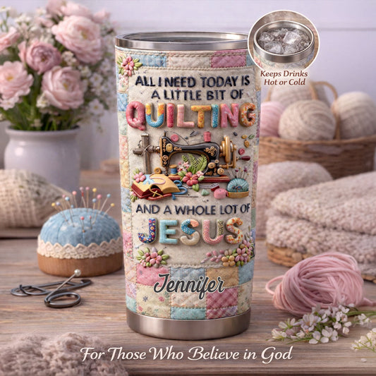 Quilten und Jesus, Nähbegeisterte – personalisierter Nähbecher