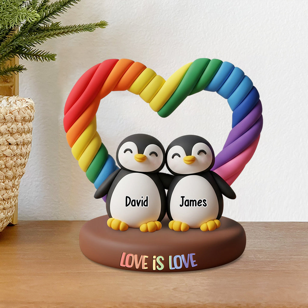 L'amour est l'amour - Plaque acrylique personnalisée de soutien LGBT