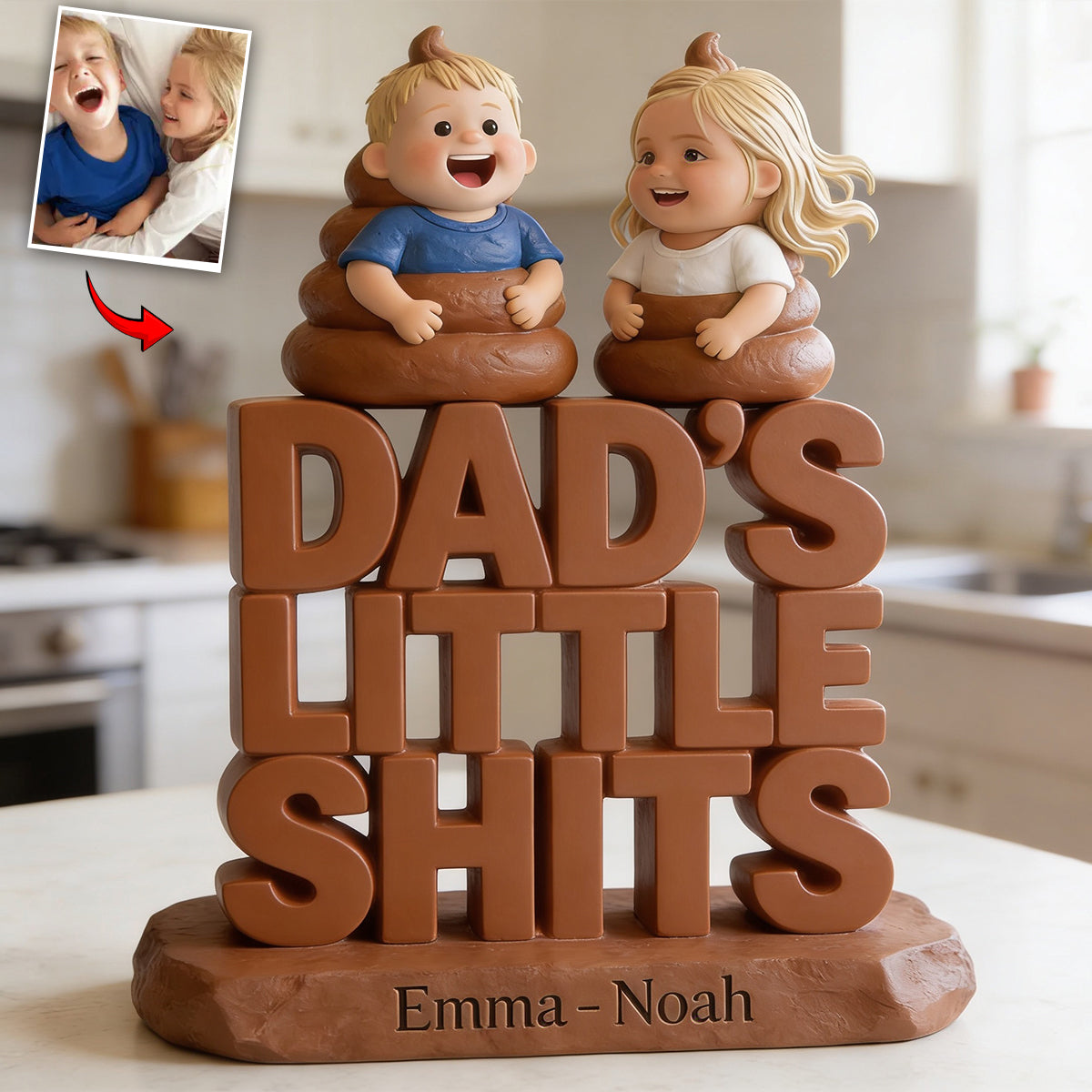 Lustiges Vatertagsgeschenk Dads kleine Schätze - Personalisierte Vater Acrylplakette
