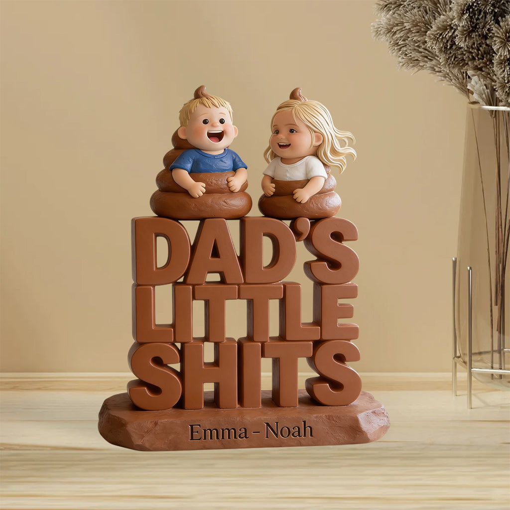 Lustiges Vatertagsgeschenk Dads kleine Schätze - Personalisierte Vater Acrylplakette