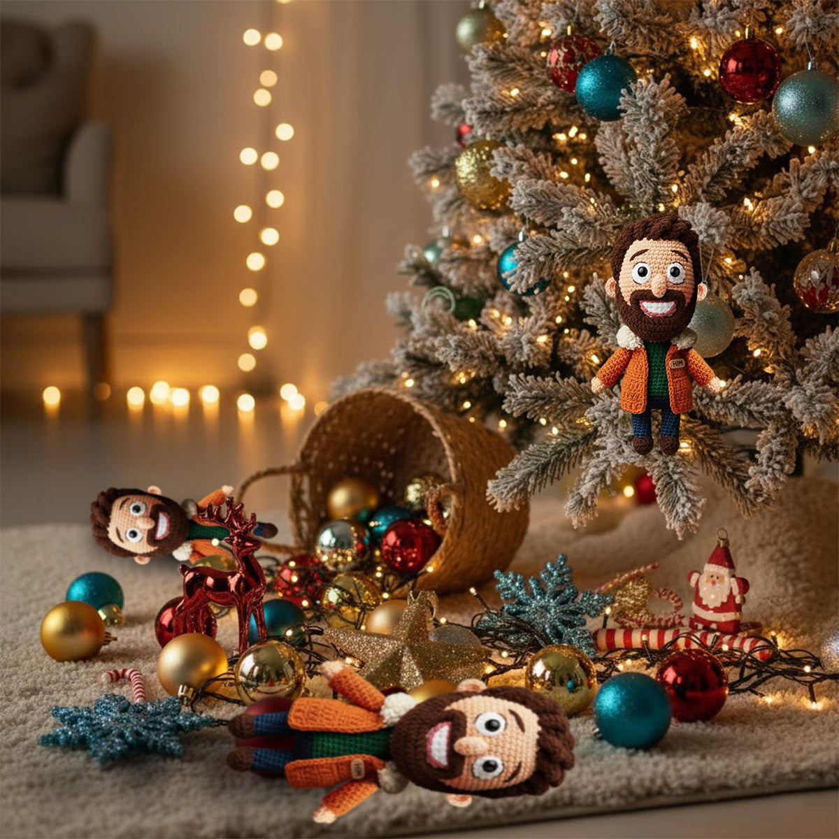 Loving Christmas - Personalized Couple Handmade Crochet Ornament