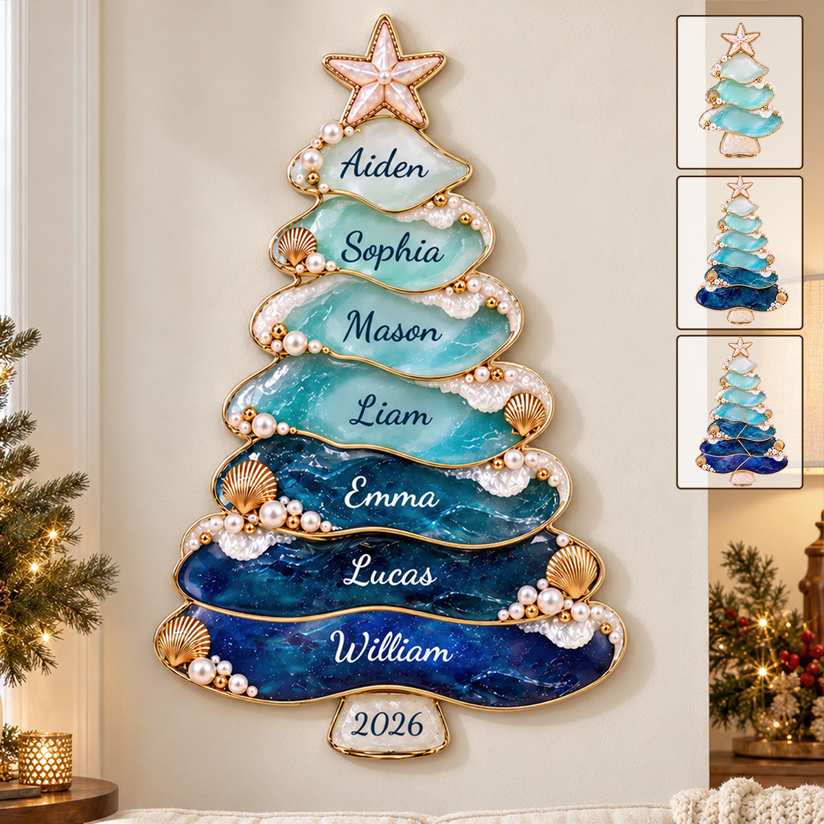 Merry Christmas - Personalized Family Cut Metal Sign
