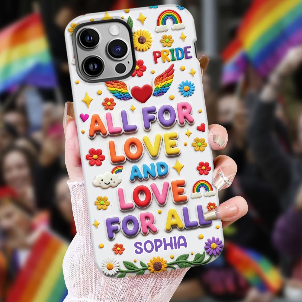 Alles für die Liebe und Liebe für alle – Personalisierte Handyhülle mit LGBT-Unterstützung und Vollbild-Print
