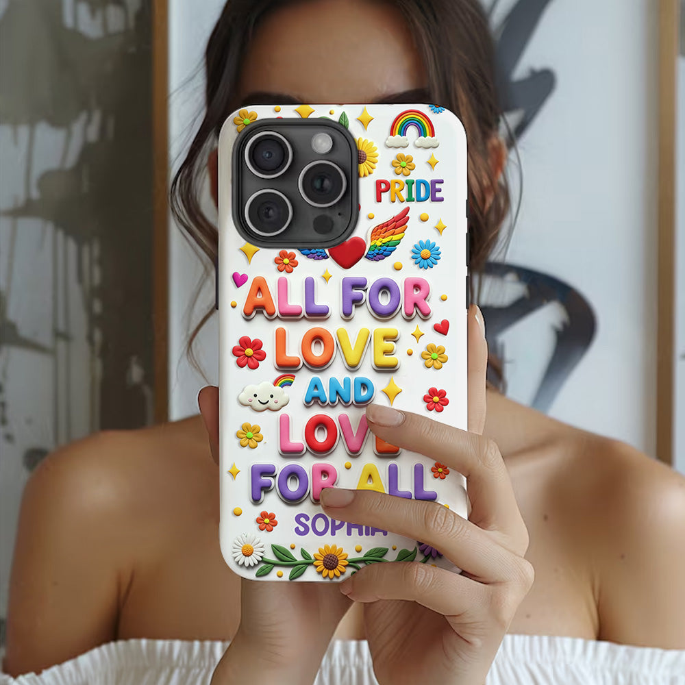 Alles für die Liebe und Liebe für alle – Personalisierte Handyhülle mit LGBT-Unterstützung und Vollbild-Print