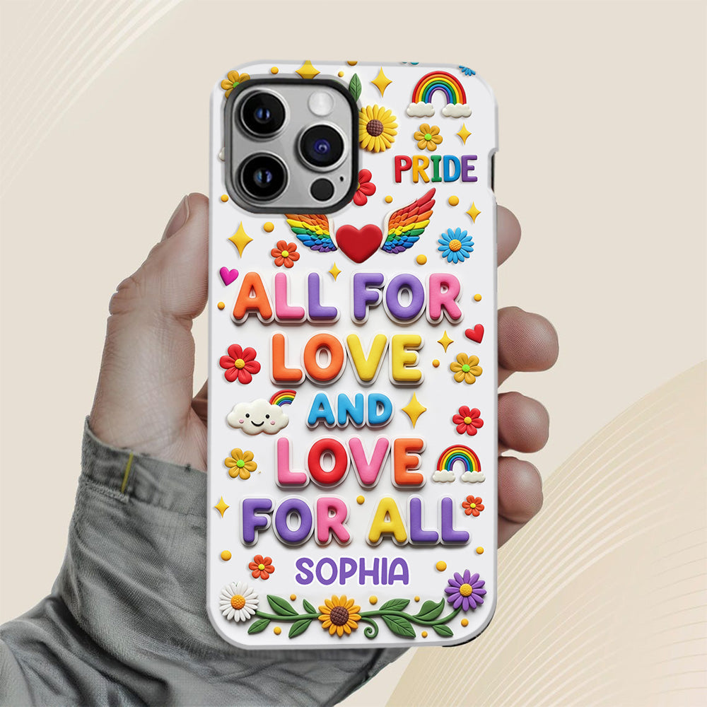 Alles für die Liebe und Liebe für alle – Personalisierte Handyhülle mit LGBT-Unterstützung und Vollbild-Print