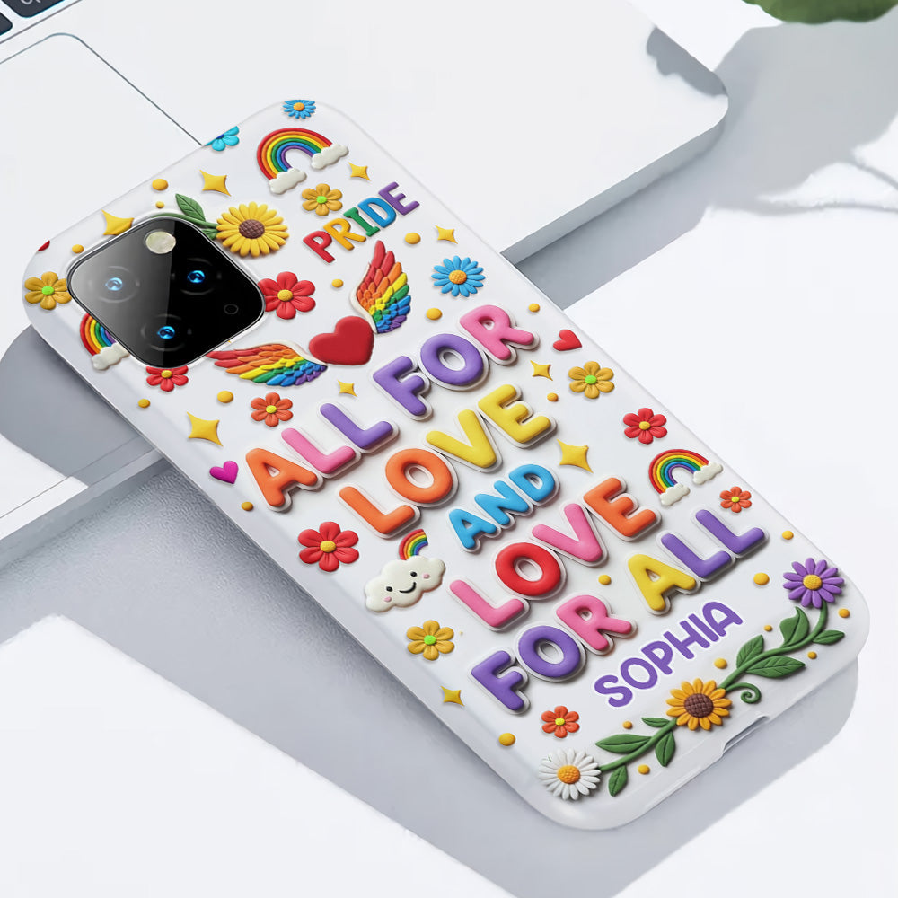 Alles für die Liebe und Liebe für alle – Personalisierte Handyhülle mit LGBT-Unterstützung und Vollbild-Print