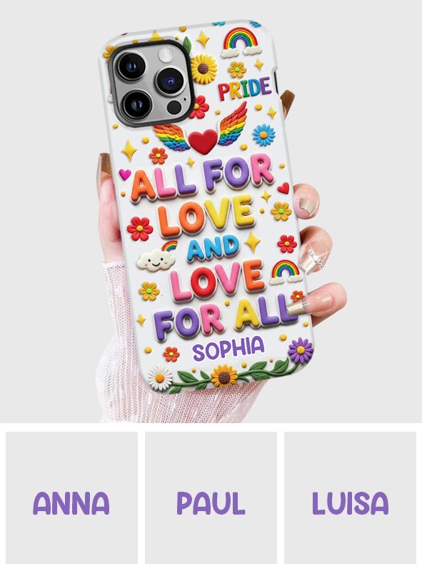 Alles für die Liebe und Liebe für alle – Personalisierte Handyhülle mit LGBT-Unterstützung und Vollbild-Print