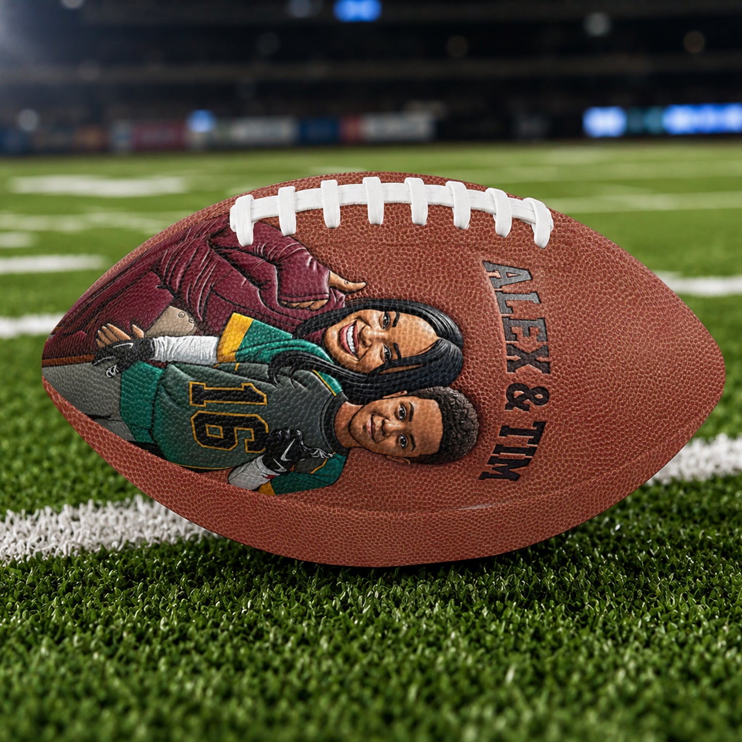 Geschenk für sportliche Kinder, American Football, Basketball, Fußball, Baseball - Personalisierter Basketball Multi-Sport Ball