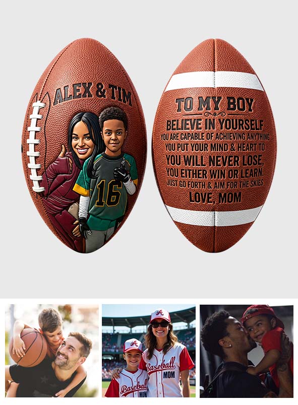 Geschenk für sportliche Kinder, American Football, Basketball, Fußball, Baseball - Personalisierter Basketball Multi-Sport Ball