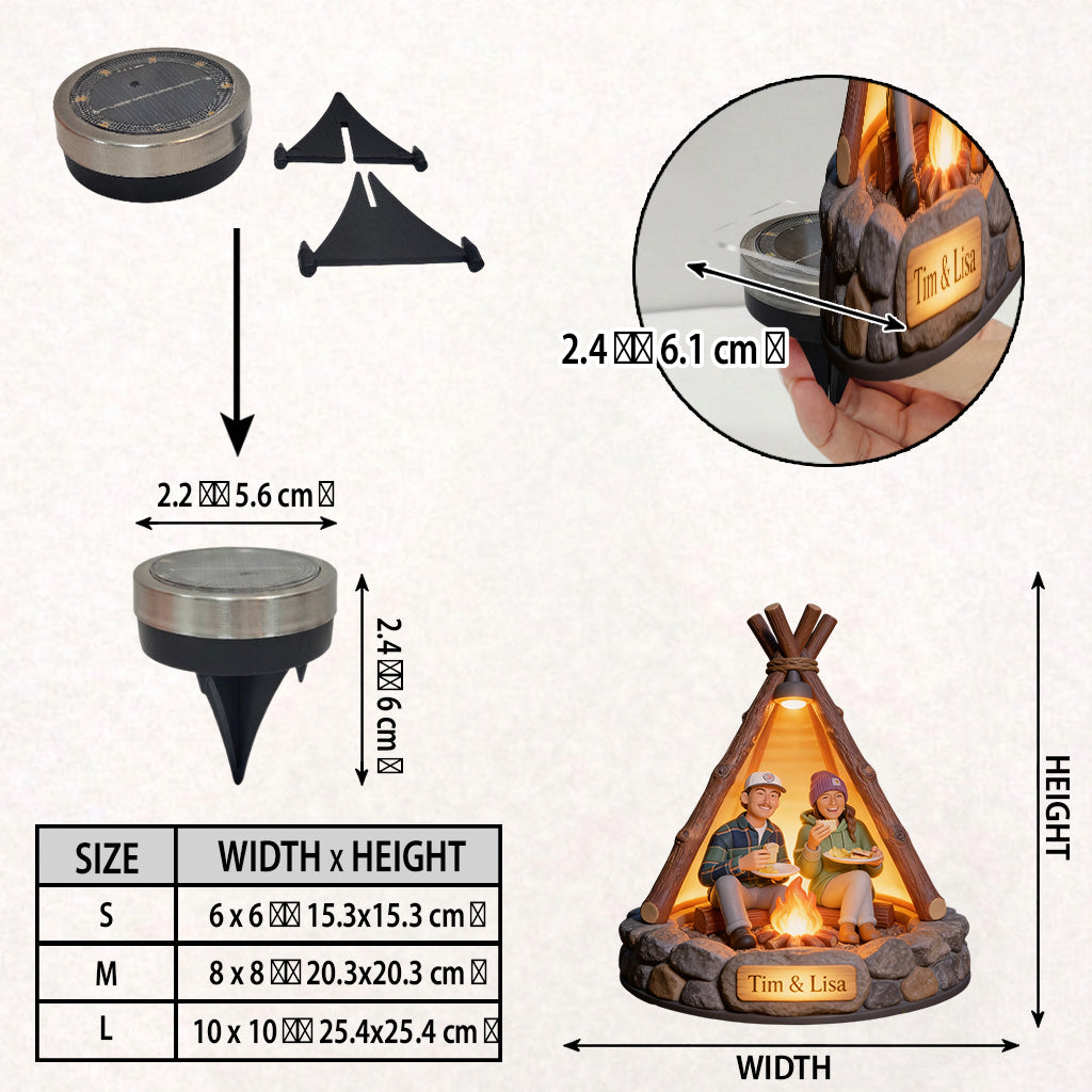 Campinglampe - Personalisierte Solar-Acryl-Leuchte