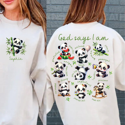 Gott sagt, ich bin es – Personalisiertes Panda-Liebhaber-Shirt